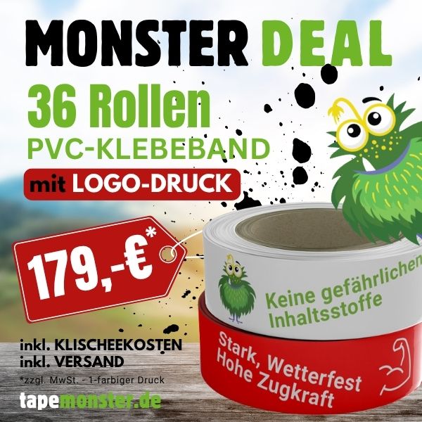 PVC-Klebeband mit Logo-Druck „München” von Tapemonster – Starter-Paket für Unternehmen