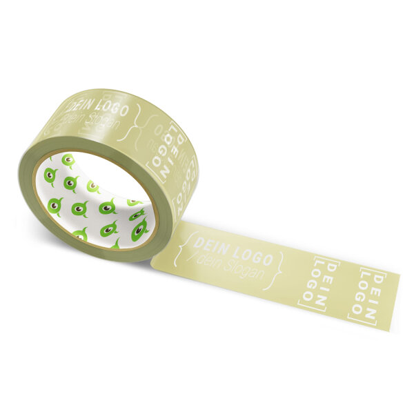 PP-Klebeband mit Logo Druck - 66 m Olive #AFA96E