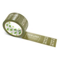 PP-Klebeband mit Logo Druck - 66 m Dunkles Olive #555025