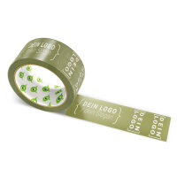 PP-Klebeband mit Logo Druck - 66 m Dunkles Olive #656635