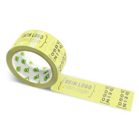 PP-Klebeband mit Logo Druck - 66 m Helles Limettengrün #E9EC6B