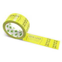 PP-Klebeband mit Logo Druck - 66 m Lebhaftes Gelb #E0E721