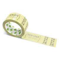 PP-Klebeband mit Logo Druck - 66 m Blasses Gelb #F0E991