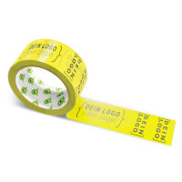 PP-adhesive tape with logo print - 1-color - 66 m lemon yellow #FFE900 - best value
