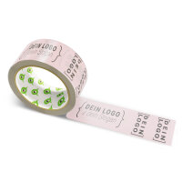 PP-adhesive tape with logo print - 1-color - 66 m light pink #DBB7BB - best value