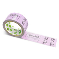 PP-adhesive tape with logo print - 1-color - 66 m light purple #D7A9E3 - best value