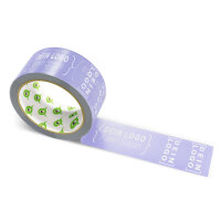 PP-adhesive tape with logo print - 1-color - 66 m light lavender #8986CA - best value