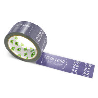 PP-adhesive tape with logo print - 1-color - 66 m dark purple #403A60 - best value