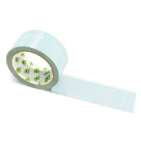 PP-adhesive tape with logo print - 1-color - 66 m light sky blue #B8DDE1 - best value