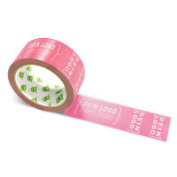 PVC-Klebeband mit Logo Druck - 66 m Leuchtendes Pink #F65275