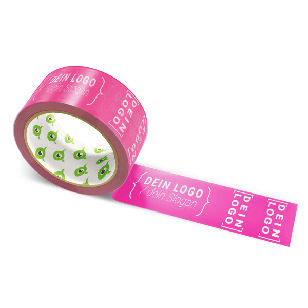 PVC-Klebeband mit Logo Druck - 66 m Dunkles Pink #E31C79