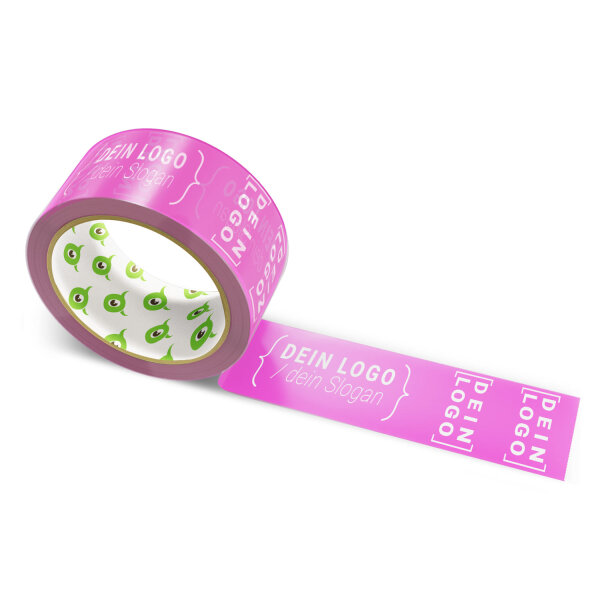 PVC-Klebeband mit Logo Druck - 66 m Dunkles Pink #DB3EB1