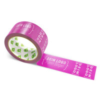 PVC-Klebeband mit Logo Druck - 66 m Dunkles Rosa #AF1685