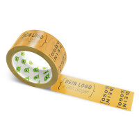 Papier-Klebeband mit Logo Druck - 50 m Goldgelb #D78825