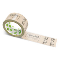 Papier-Klebeband mit Logo Druck - 50 m Helles Beige #D4B59E