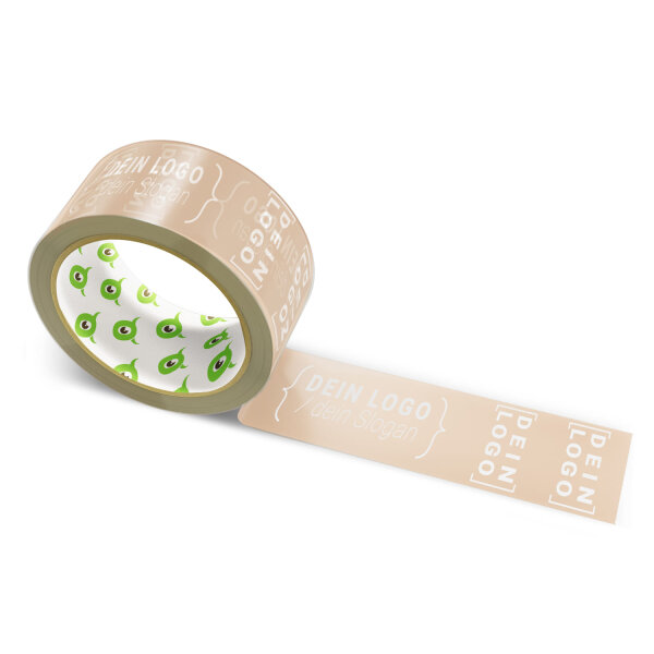 Papier-Klebeband mit Logo Druck - 50 m Mittleres Beige #C09C83