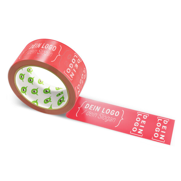 Papier-Klebeband mit Logo Druck - 50 m Leuchtendes Rot #EE2737