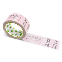 Papier-Klebeband mit Logo Druck - 50 m Helles Pink #FABBCB