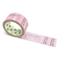 Papier-Klebeband mit Logo Druck - 50 m Helles Pink #F8A3BC