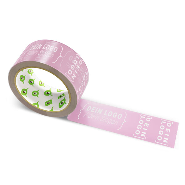 Papier-Klebeband mit Logo Druck - 50 m Helles Rosa #BE84A3