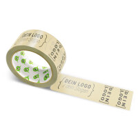 Papier-Klebeband mit Logo Druck - 50 m Blasses Goldbraun #D3BC8D