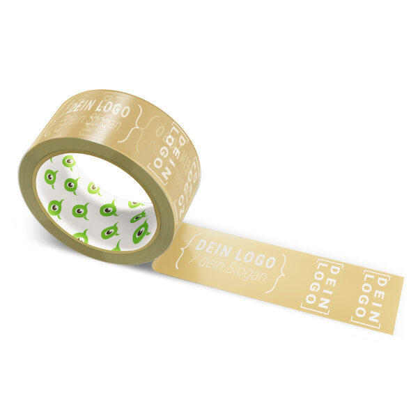 Papier-Klebeband mit Logo Druck - 50 m Bronze #B9975B