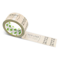 Papier-Klebeband mit Logo Druck - 50 m Blasses Kupferbeige #E0C6AD