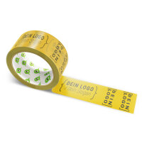 PVC-Klebeband mit Logo Druck - 66 m Goldrute - CMYK...