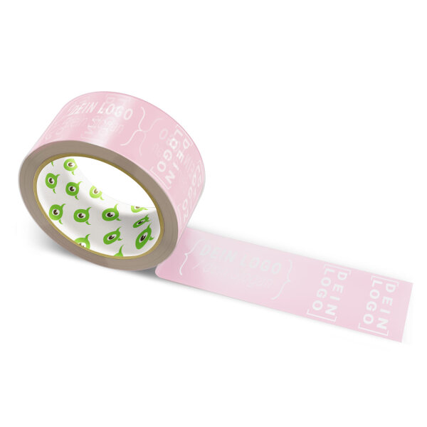 PP-Klebeband mit Logo Druck - 66 m Pastellrosa - RGB (228, 169, 187)