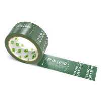 PP-Klebeband mit Logo Druck - 66 m Smaragdrosa - RGB (40,...