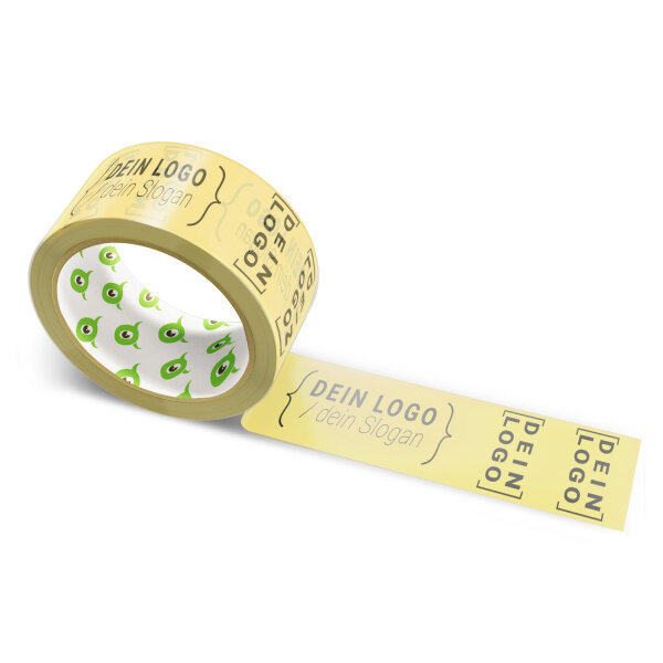 Papier-Klebeband mit Logo Druck - 50 m Khaki - RGB (253, 210, 110)