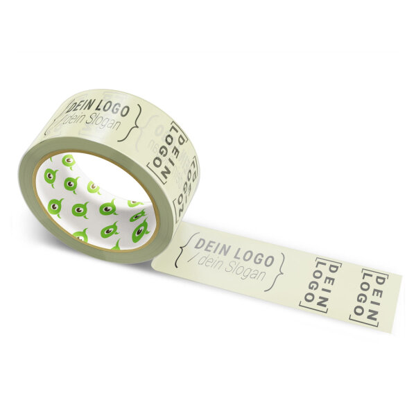 Papier-Klebeband mit Logo Druck - 50 m Hellbeige - RGB (208, 209, 171)