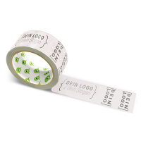 Paper-adhesive tape with logo print - 1-color - 50 m very light gray #E4D5D3