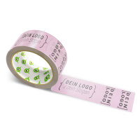 Paper-adhesive tape with logo print - 1-color - 50 m light pink #D0A1BA
