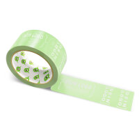Paper-adhesive tape with logo print - 1-color - 50 m bluish lime green #A1D884