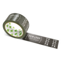 PP-adhesive tape with logo print - 1-color - 66 m black - RGB (45, 41, 38) - best value