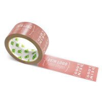PP-adhesive tape with logo print - 1-color - 66 m medium terra - RGB (171, 92, 87) - best value