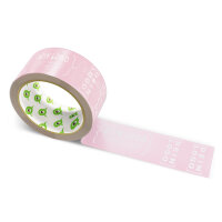 PP-adhesive tape with logo print - 1-color - 66 m light pink - RGB (228, 169, 187) - best value