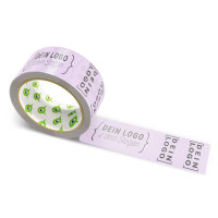 PP-adhesive tape with logo print - 1-color - 66 m light purple - RGB (215, 185, 228) - best value