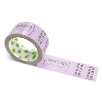 PP-adhesive tape with logo print - 1-color - 66 m pale purple - RGB (198, 161, 207) - best value