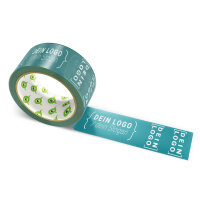 PP-adhesive tape with logo print - 1-color - 66 m dark turquoise - RGB (17, 94, 103) - best value