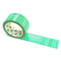 PP-adhesive tape with logo print - 1-color - 66 m light green - RGB (38, 208, 124) - best value