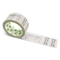PP-adhesive tape with logo print - 1-color - 66 m light taupe - RGB (196, 188, 183) - best value