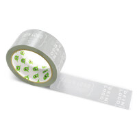 PP-adhesive tape with logo print - 1-color - 66 m slate gray - RGB (167, 168, 170) - best value