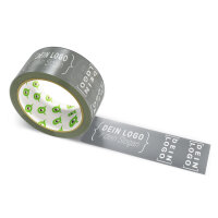 PP-adhesive tape with logo print - 1-color - 66 m dark anthracite - RGB (83, 86, 90) - best value