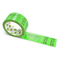 PVC-adhesive tape with logo print - 1-color - 66 m bright green - RGB (68, 214, 44)