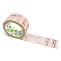 PVC-adhesive tape with logo print - 1-color - 66 m pale coral pink - RGB (255, 179, 171)