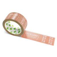 PVC-adhesive tape with logo print - 1-color - 66 m medium brown - RGB (180, 106, 85)
