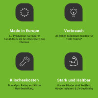 PVC-Klebeband mit Logo Druck - 1-farbig - 66 m Tiefrot - RGB (0, 61, 76)