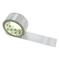 PVC-adhesive tape with logo print - 1-color - 66 m medium gray - RGB (151, 153, 155)